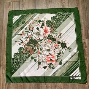Vintage Fiorini Polyester Scarf 30/30” Italy